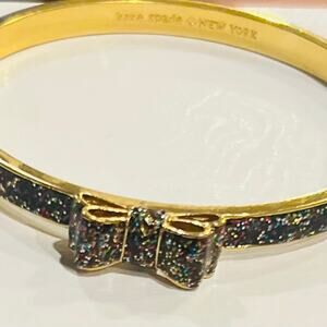 KATE SPADE GLITTER BOW BANGLE BRACELET